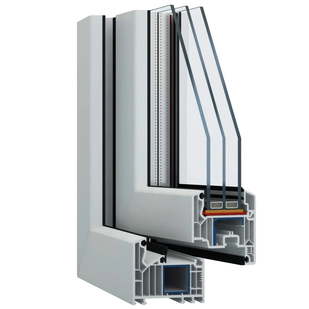Энергоэффективный профиль VEKA Softline 82 мм в разрезе