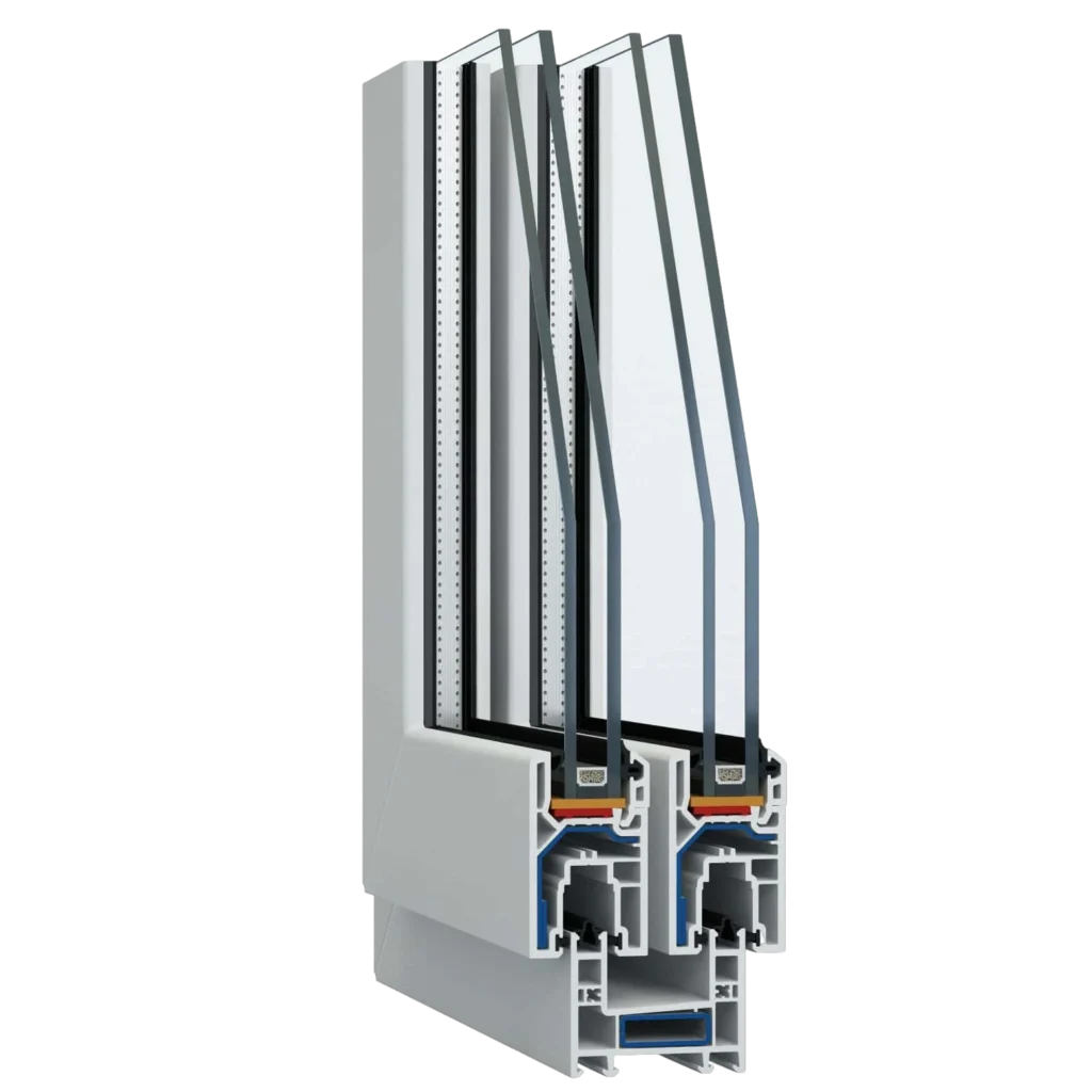 Раздвижной профиль VEKA Sunline 58 мм в разрезе